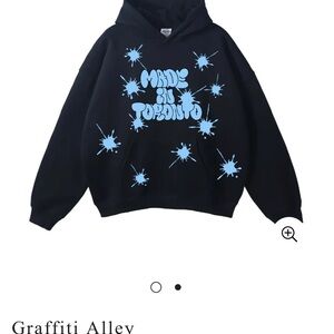 Black Hoodie with Blue Graphic